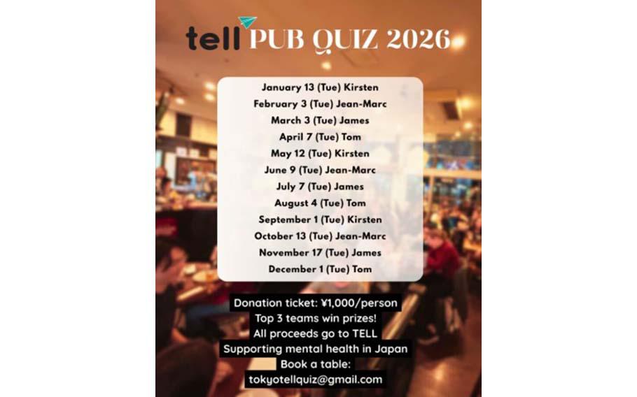 TELL Pub Quiz flyer; pub photo and events schedule